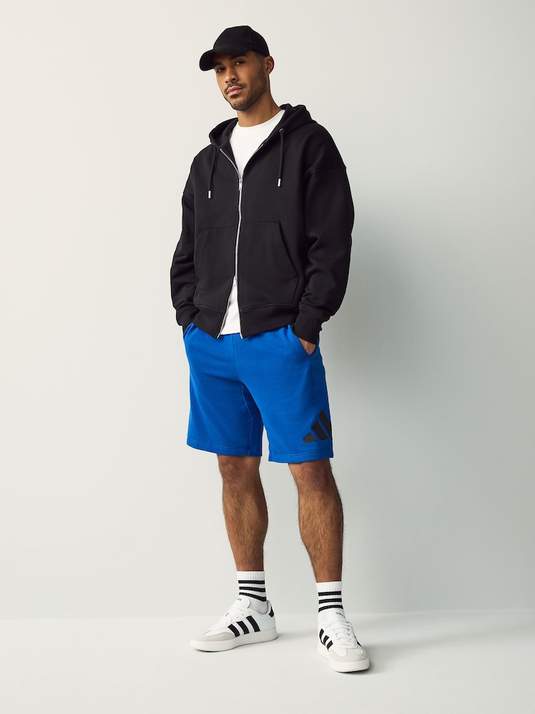 adidas Blue Essentials Big Logo French Terry Shorts - Image 2 of 6