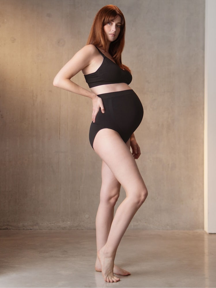 Seraphine Bamboo Overbump Black Underwear 2 Pack - Image 3 of 8