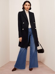 Friends Like These Black Petite Double Breasted Coat - Image 2 of 5