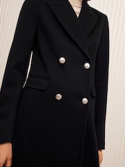 Friends Like These Black Petite Double Breasted Coat - Image 3 of 5