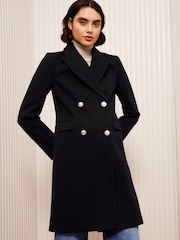 Friends Like These Black Petite Double Breasted Coat - Image 4 of 5