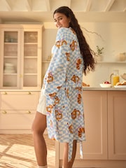 Blue Croissant Waffle Dressing Gown - Image 3 of 8