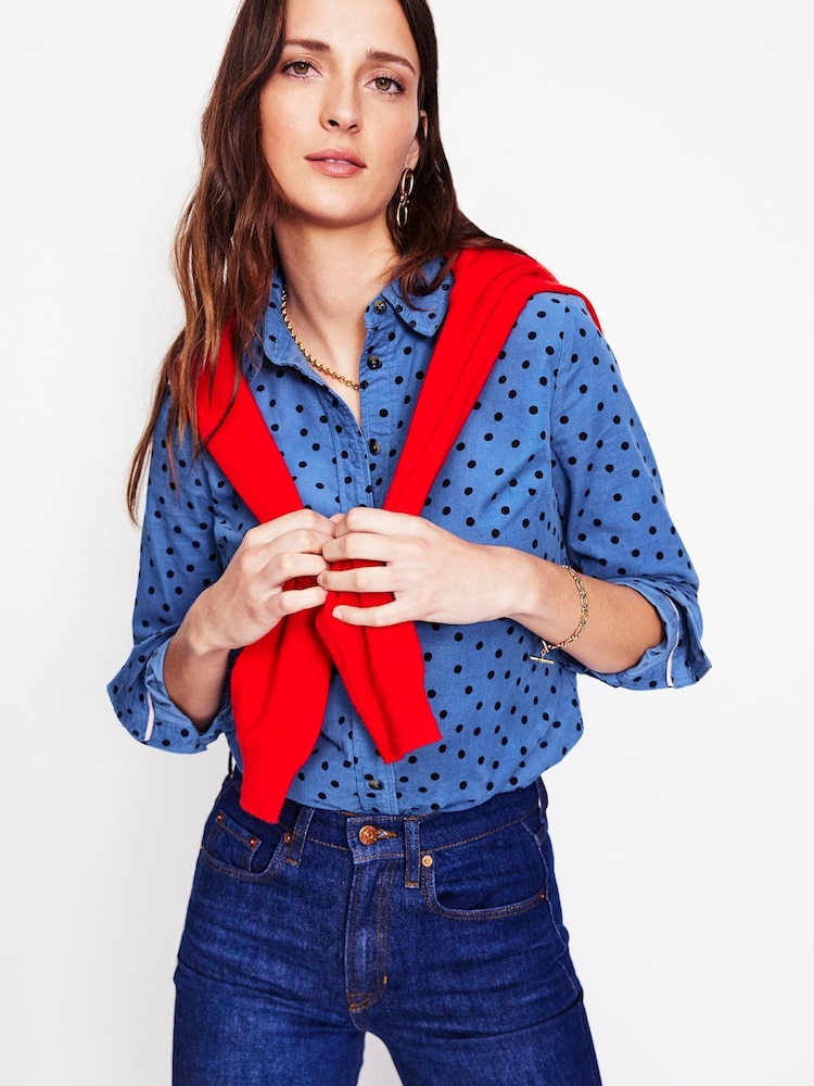 Boden Blue 100% Cotton Sienna Cord Shirt - Image 1 of 6 Boden Blue 100% Cotton Sienna Cord Shirt - Image 1 of 6