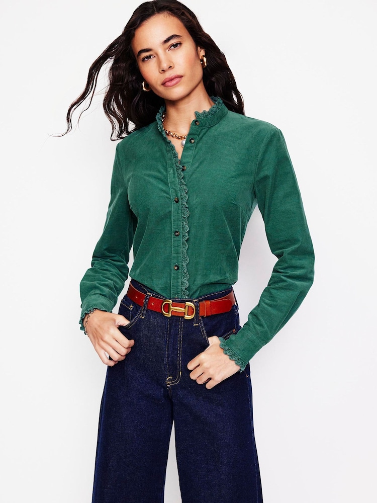 Boden Green 100% Cotton Phoebe Cord Shirt - Image 1 of 5 Boden Green 100% Cotton Phoebe Cord Shirt - Image 1 of 5