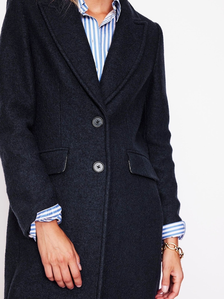 Boden Blue Chichester Textured Coat - Image 3 of 5
