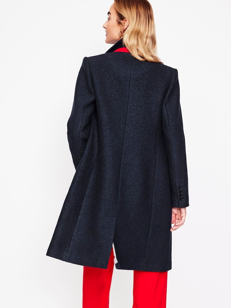 Boden Blue Chichester Textured Coat - Image 4 of 5