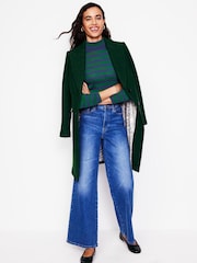 Boden Green 100% Cotton Anna Rib Roll Neck Top - Image 1 of 5