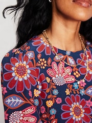 Boden Blue Easy Printed Top - Image 2 of 5