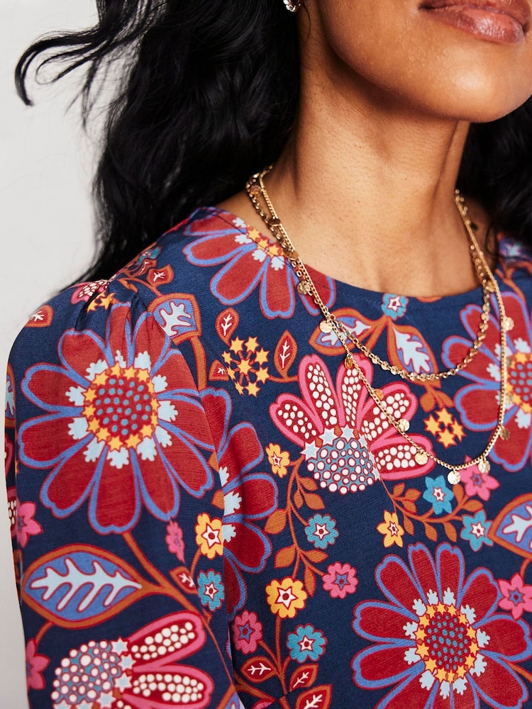 Boden Blue Easy Printed Top - Image 2 of 5 Boden Blue Easy Printed Top - Image 2 of 5