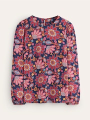 Boden Blue Easy Printed Top - Image 5 of 5