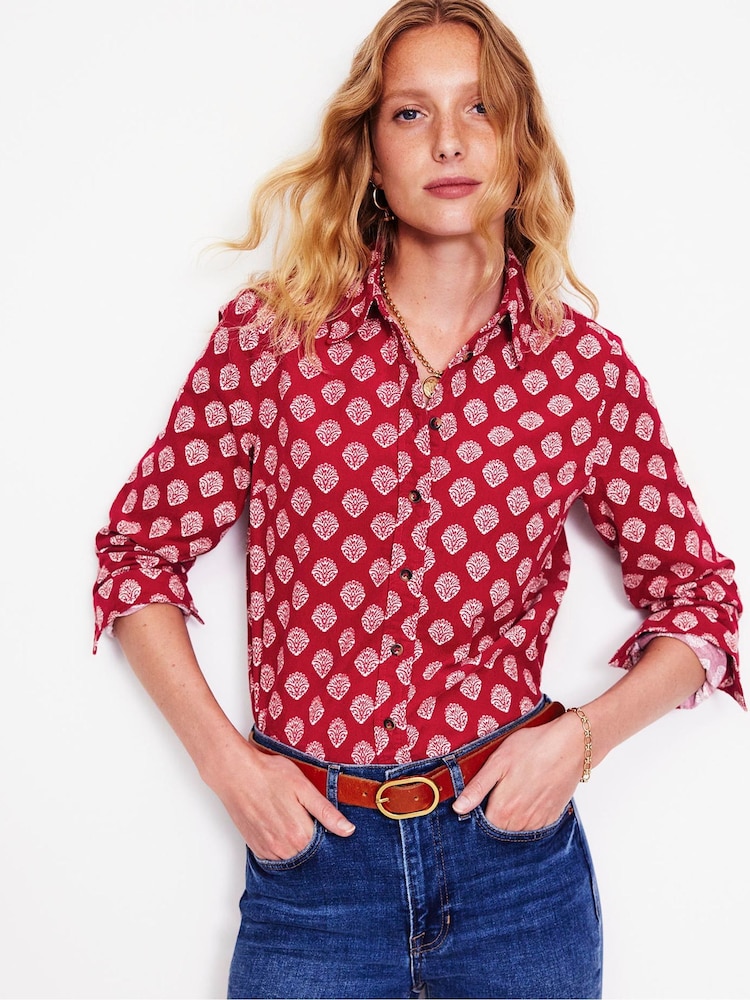 Boden Burgundy 100% Cotton Sienna Corduroy Shirt - Image 1 of 5