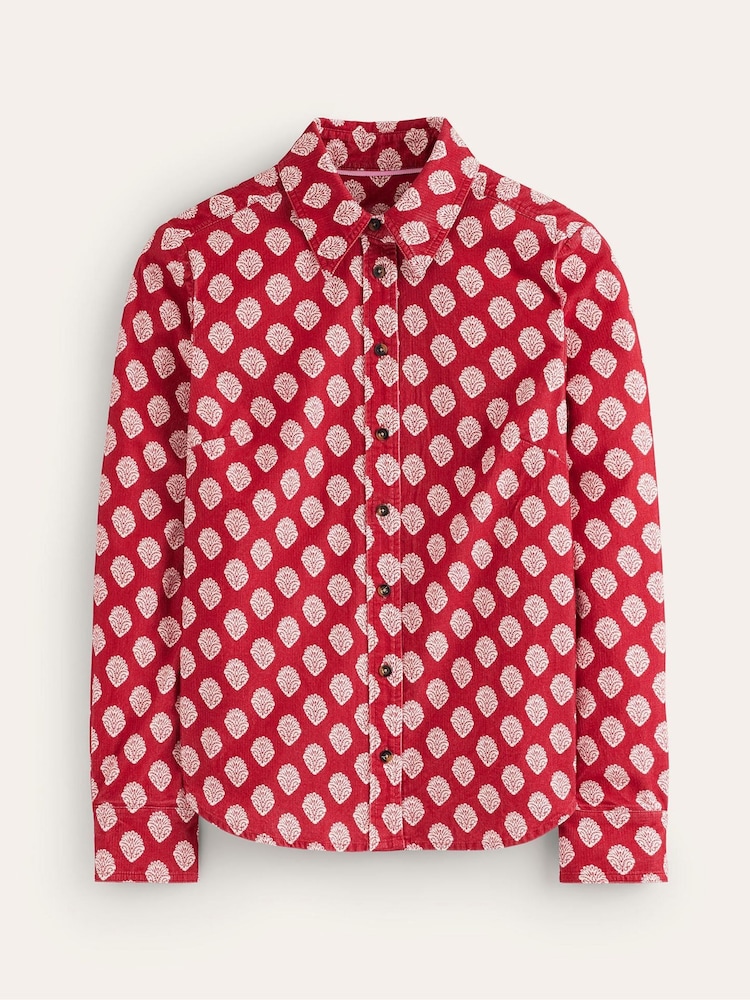 Boden Burgundy 100% Cotton Sienna Corduroy Shirt - Image 5 of 5