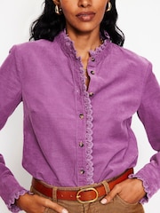 Purple - Boden 100% Cotton Phoebe Cord Shirt - Image 2 of 5