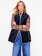 Boden Blue Velvet Wrap Waistcoat - Image 6 of 7
