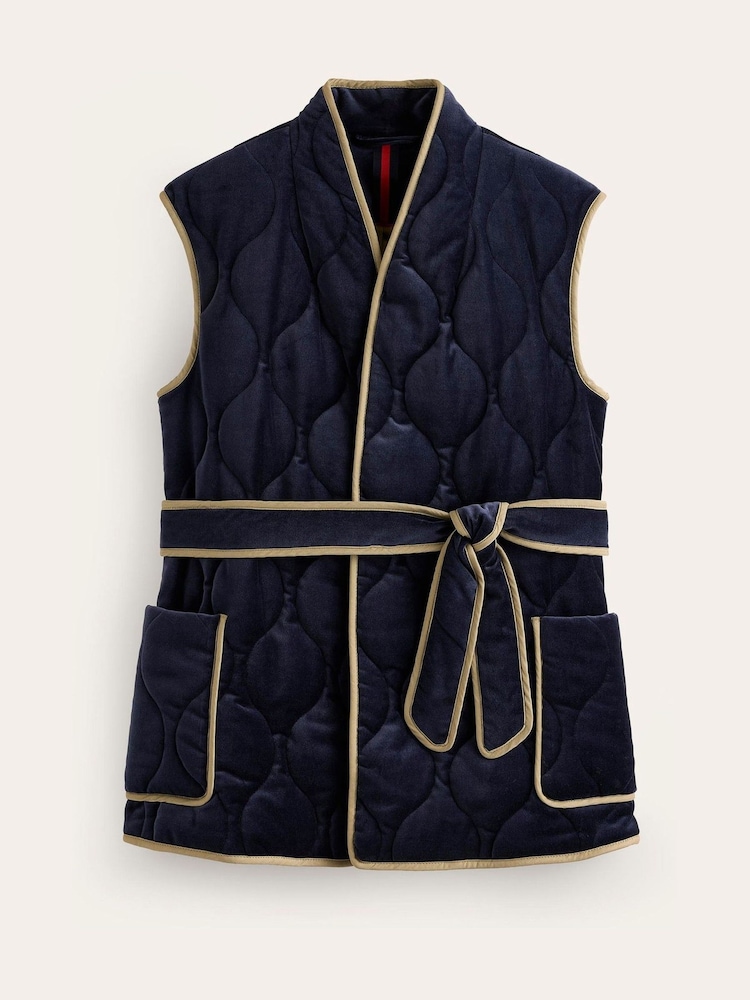 Boden Blue Velvet Wrap Waistcoat - Image 7 of 7