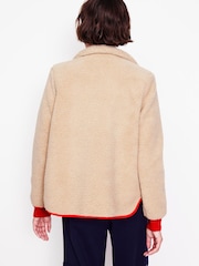 Boden Cream Truro Borg Fleece Jacket - Image 3 of 5