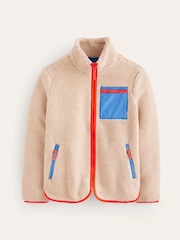 Boden Cream Truro Borg Fleece Jacket - Image 5 of 5