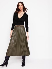 Boden Black Long Sleeve Wrap Top - Image 4 of 5