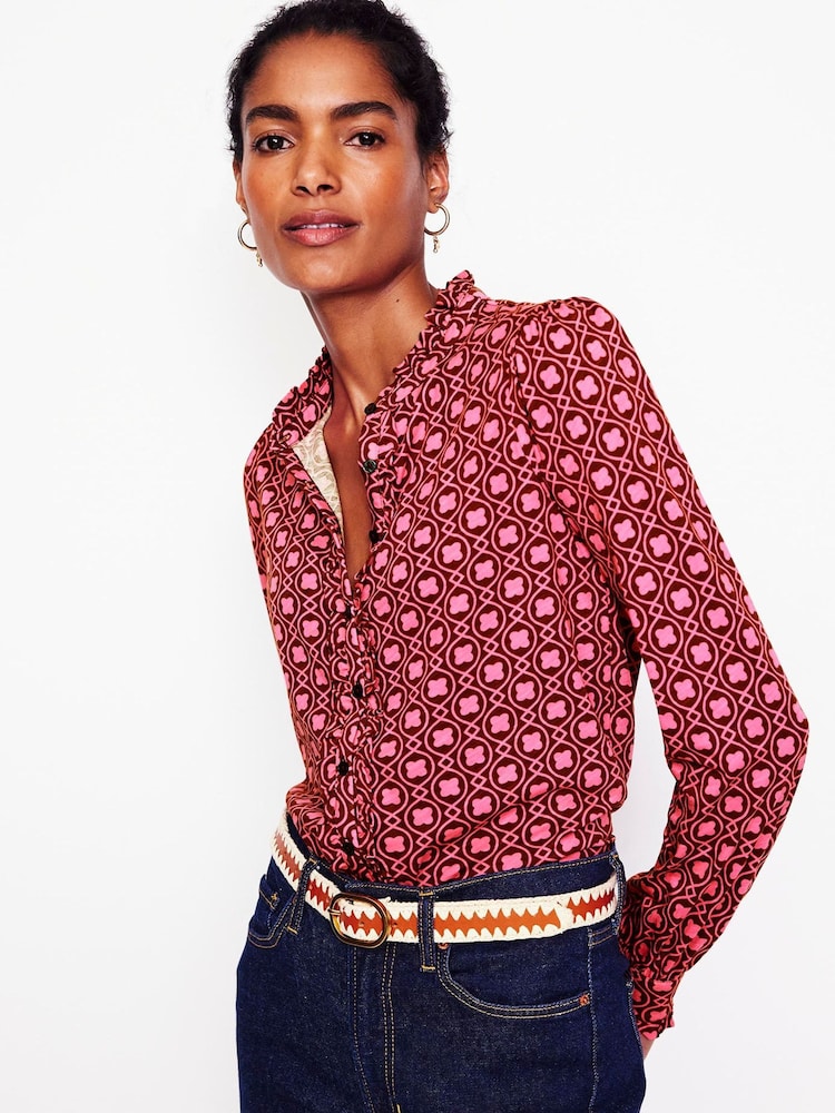 Boden Pink Caroline Jersey Shirt - Image 1 of 5