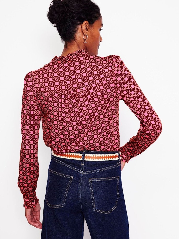 Boden Pink Caroline Jersey Shirt - Image 2 of 5