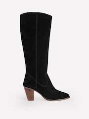Boden Black Almond Toe Heeled Knee High Boots - Image 2 of 4