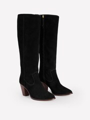 Boden Black Almond Toe Heeled Knee High Boots - Image 3 of 4