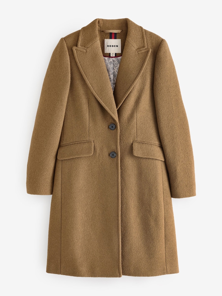 Boden Brown Chichester Textured Coat - Image 2 of 2 Boden Brown Chichester Textured Coat - Image 2 of 2