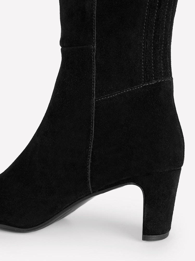 Boden Black Back Panel Heeled Knee Boots - Image 4 of 4 Boden Black Back Panel Heeled Knee Boots - Image 4 of 4