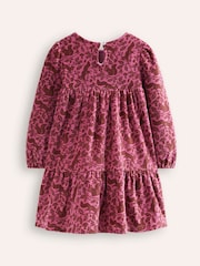 Boden Pink Tiered Velour Party Dress - Image 3 of 4