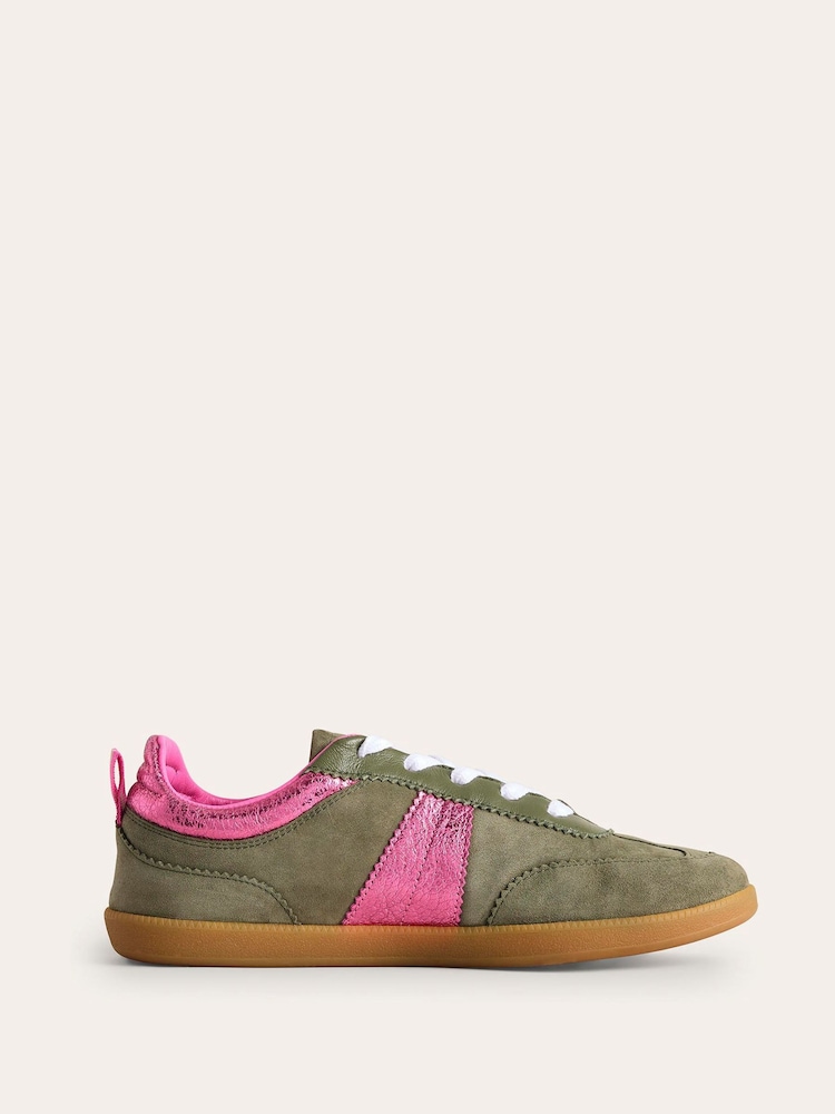 Boden Green Erin Retro Tennis Trainers - Image 2 of 5