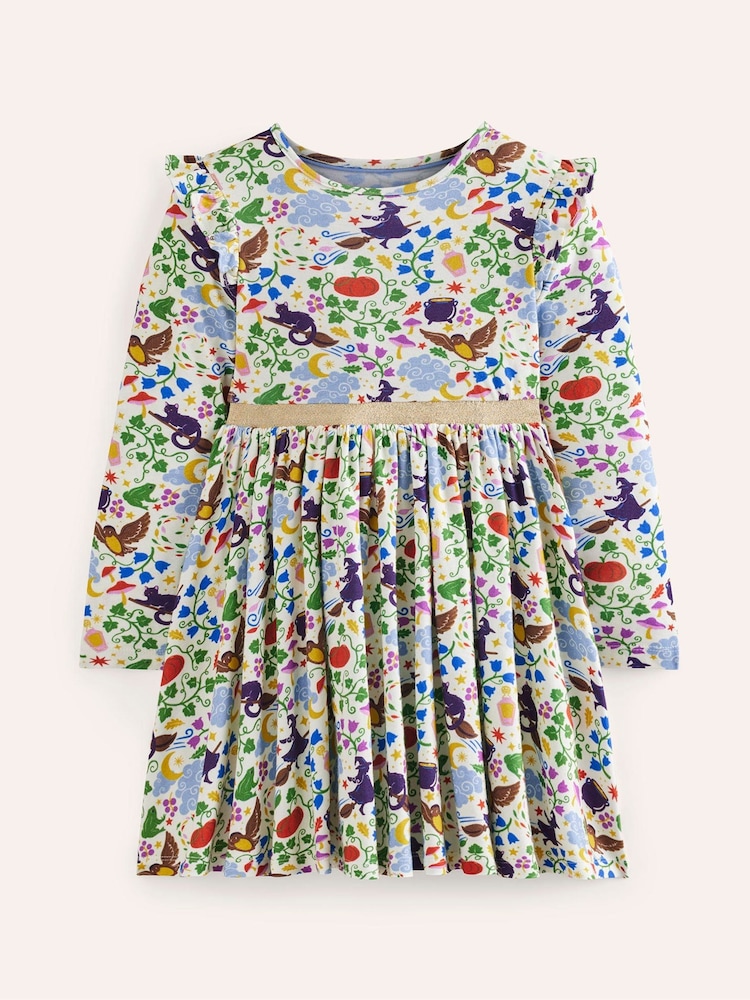 Boden Cream Mabel Halloween Twirly Ballerinas Dress - Image 2 of 4
