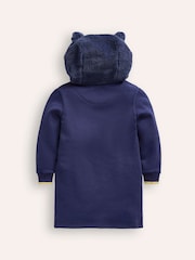 Boden Blue Fleece Novelty Cat Hoodie Dress - Image 2 of 3
