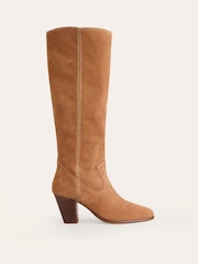 Boden Brown Almond Toe Heeled Knee High Boots - Image 2 of 4