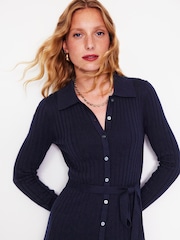 Boden Blue Rachel Knitted Shirt Dress - Image 3 of 6