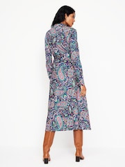 Boden Blue Laura Jersey Midi Shirt Dress - Image 3 of 6