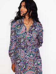 Boden Blue Laura Jersey Midi Shirt Dress - Image 5 of 6