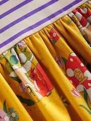 Boden Yellow Autumn Hotchpotch 100% Cotton Jersey Dress - Image 4 of 4