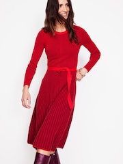 Boden Red Lola Knitted Midi Dress - Image 2 of 7