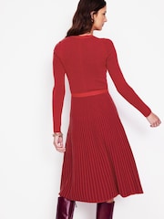 Boden Red Lola Knitted Midi Dress - Image 3 of 7