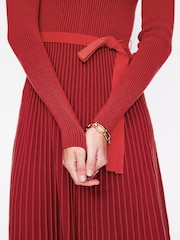 Boden Red Lola Knitted Midi Dress - Image 5 of 7