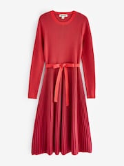 Boden Red Lola Knitted Midi Dress - Image 6 of 7