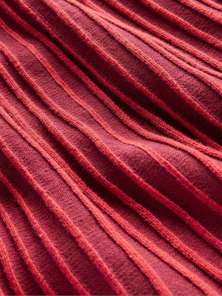 Boden Red Lola Knitted Midi Dress - Image 7 of 7