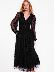 Boden Black Christina Tulle Midi Dress - Image 4 of 5