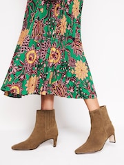 Boden Brown Back Panel Heeled Ankle Boots - Image 1 of 4