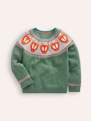 Boden Green Fox Fair Isle Pattern Jumper - Image 2 of 4