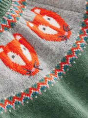 Boden Green Fox Fair Isle Pattern Jumper - Image 4 of 4