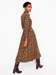Boden Brown 100% Cotton Aubrey Cord Midi Shirt Dress - Image 4 of 5