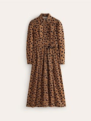 Boden Brown 100% Cotton Aubrey Cord Midi Shirt Dress - Image 5 of 5