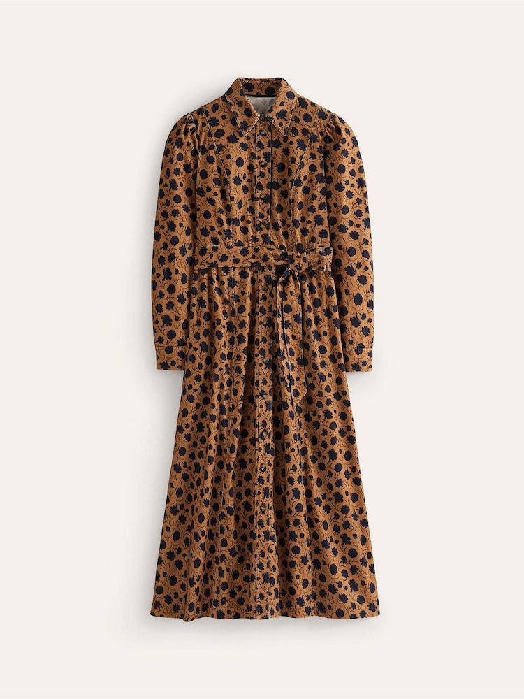 Boden Brown 100% Cotton Aubrey Cord Midi Shirt Dress - Image 5 of 5