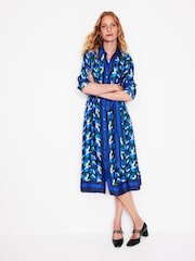 Boden Blue Kate Satin Shirt Dress - Image 1 of 5